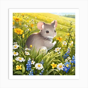 Mouse In The Meadow 1 Art Print