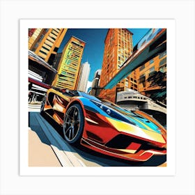 Of A Sports Car Art Print