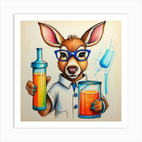 Deer In Lab Coat 7 Art Print