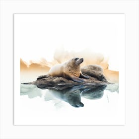 Canvas art sea lion Art Print