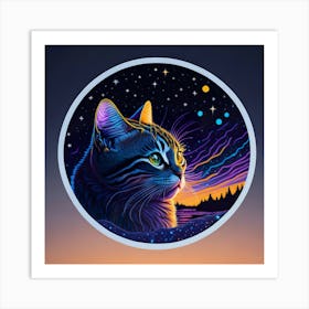 Cat Colored Sky (31) Art Print