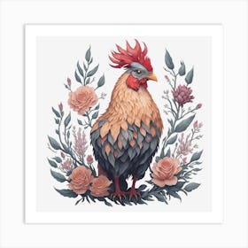 Beautiful Rooster (2) Art Print
