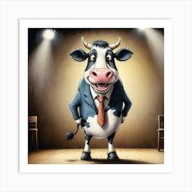 Business Cow Art Print