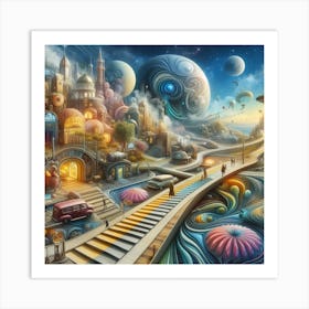 Psychedelic City Art Print