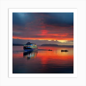 Sunset On The Lake 6 Art Print