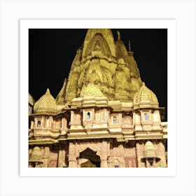 Temple At Night Art Print