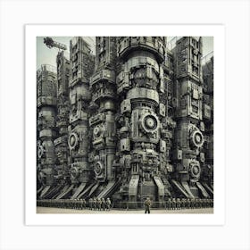 A Detailed View Of The Mechanical Barricades Art Print