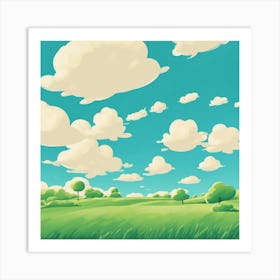 Cartoon Landscape Art Print