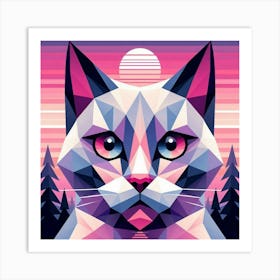 Biscotti Low Poly Cat Art Print