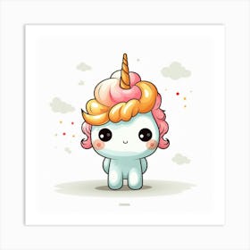 Kawaii Unicorn 26 Art Print