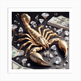 Scorpion With Diamonds Art Print