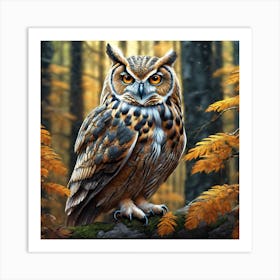 Owl In The Forest 187 Art Print