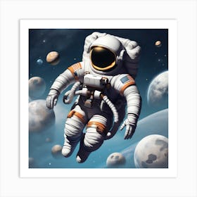 Astronaut In Space 3 Art Print