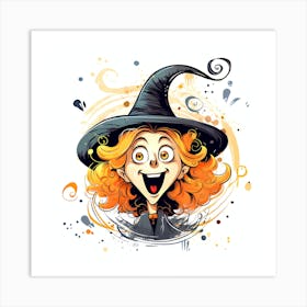 Witch With A Hat Art Print