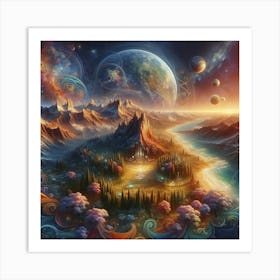 Psychedelic Landscape Art Print