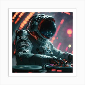 Astronaut Dj 2 Art Print