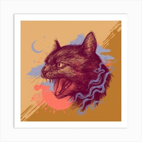 Magic Black Cat Art Print