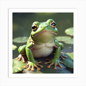 Cute frog Art Print