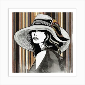 Woman In A Hat 22 Art Print