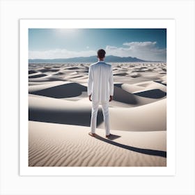 Man Standing In The Desert 13 Art Print