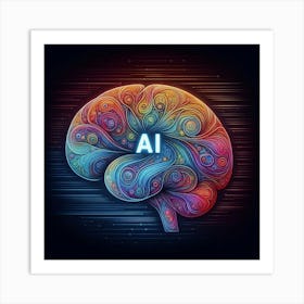 Ai Brain Art Print