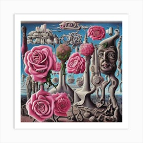 Pink Roses Art Print