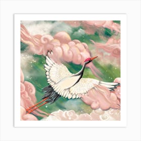 Dreaming Storks Square Art Print