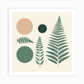 Scandinavian style, Green fern Art Print