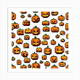 Pixel Pumpkins Art Print