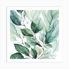 Boho leaves plant wall art Art Print