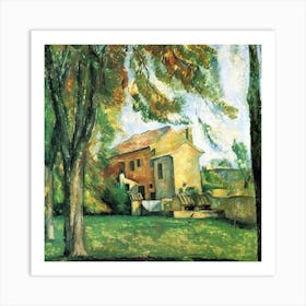 House In The Garden Oil Painting Landscape Illustration Art Print