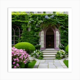 Cinderellas House Nestled In A Tranquil Forest Glade Boasts Walls Adorned With Climbing Roses Th (1) Art Print