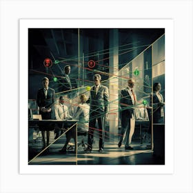 Group Of People In An Office Art Print