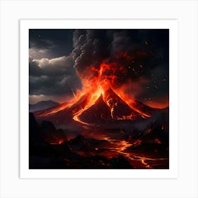 Volcano Stock Videos & Royalty-Free Footage Art Print