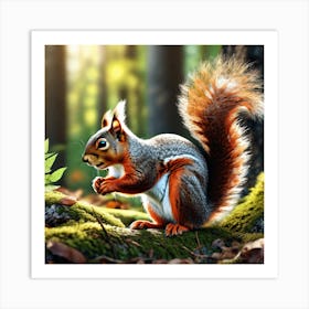 Squirrel In The Forest 409 Art Print