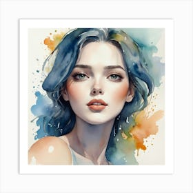 Watercolor Of A Woman 1 Art Print