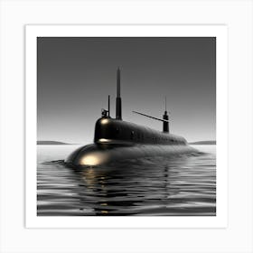 Submarino Saliendo A La Superficie Art Print