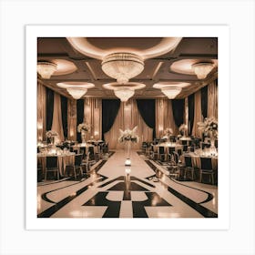 Black And White Wedding Reception 2 Art Print