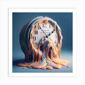 Clock Dripping Art Print