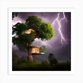 Lightning Tree House Art Print