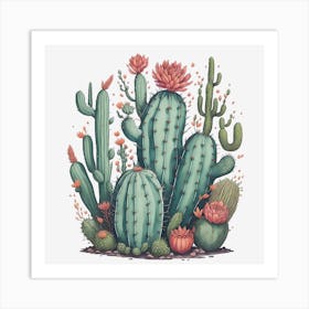 Watercolor Cactus 2 Art Print