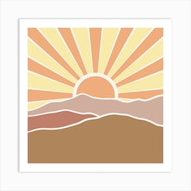 Sunset In The Mountains 2 Art Print