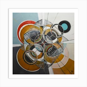 abstract painting with geometric 14 Art Print