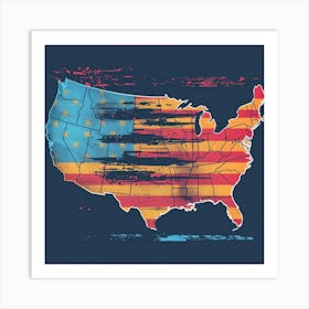 United States Map Art Print