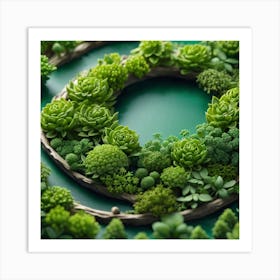 Succulents In A Circle Art Print