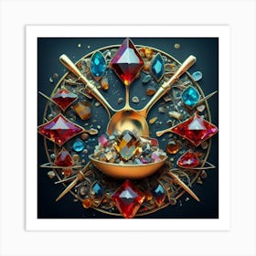 Logo made of gemstones extracted with a tablespoon. 15 Art Print