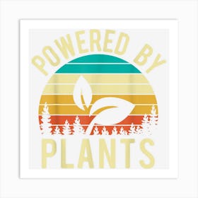 Powered By Plants Vegan Retro Vintage Art Print