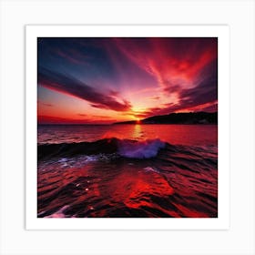 Sunset In The Sea 1 Art Print