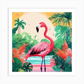 Pink Flamingo Art Print