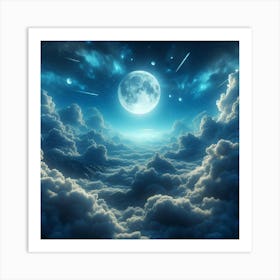 Moon In The Clouds Art Print